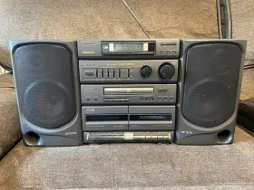 Ca-dw550u Aiwa System - Portable Dual Cassette Cd Player Am/fm Radio Aux Boombox