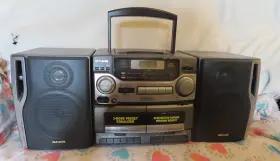 Ca-dw320u Aiwa Cadw320u Vintage Am/fm Radio Cd Player Dual Cassette Boombox Tested