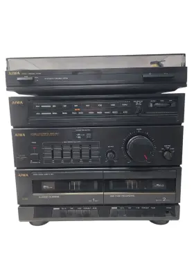 Px-e55 Aiwa Cx-33u Stereo System And Turntable Tape Radio Works No Speakers #2