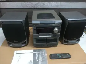 Cx-na10u Aiwa Stereo System 1997 Cd Dual Cassette With Speakers