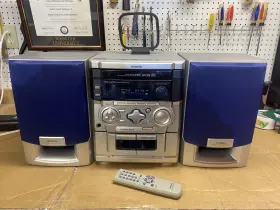 Cx-naj203u Aiwa Vintage Audio Tuner System 3 Cd Changer With Speakers Read