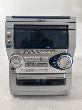 Cx-naj22u Aiwa 3 Cd Dual Cassette Am/fm Aux Bookshelf Stereo System