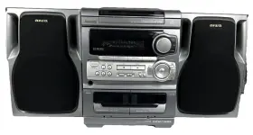 Cx-naj303 Aiwa Vintage 3-cd Dual Cassette Stereo System With Speakers Works Great