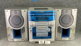 Cx-naj54u Aiwa 3 Cd Compact Disc Stereo Cassette Receiver System With Speakers