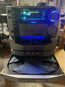 Cx-naj80 Aiwa Stereo System 3cd Changer Cassette Deck Am Fm Karaoke Parts Repair