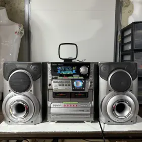 Cx-nd7 Aiwa Mini Hifi System With Karaoke 5 Disc Cd Changer Untested As Is