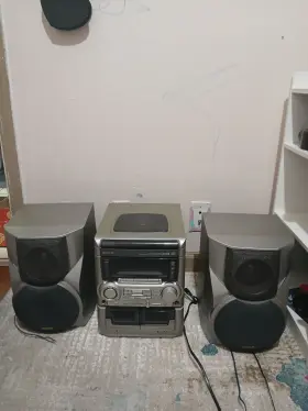 Cx-nmas45 Aiwa Compact Shelf Stereo System 3-cd Changer Cassette Karaoke Am/fm