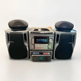Cx-nmt620u Aiwa Audio System Cd Radio Dual Cassette 4 Speakers Remote Read