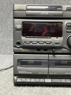 Cx-nv20u Aiwa 3 Cd Changer Compact Disc Stereo Cassette Receiver Super T-bass #3