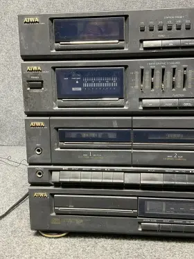 Cx-z59u Aiwa Compact Disc Stereo System Hi Speed Dubbing Tuner Tape In Gray #3