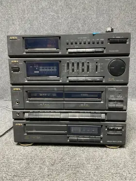 Cx-z59u Aiwa Compact Disc Stereo System Hi Speed Dubbing Tuner Tape In Gray