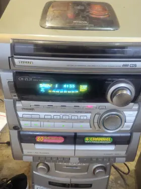 Cx-zl31u Aiwa Cx-zl31 Digital Audio System Cd Changer Dual Tape Deck Works Stereo Only