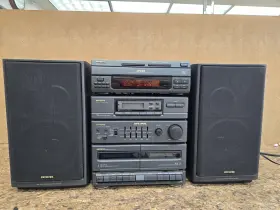 Dx-n250mu Aiwa Stereo System 3cd Charger Dual Cassette Serviced Fully Functional