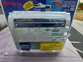 Fr-c150w Aiwa Fr-c150 Vintage Emergency Fm Am Weather Radio With Clock Dynamo And Flashlight