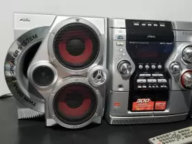 Jax-s5 Aiwa Jax- S5 3 Cd Changer Dual Tape Radio Aux Stereo System With Remote Nice #2