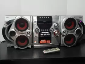 Jax-s5 Aiwa Jax- S5 3 Cd Changer Dual Tape Radio Aux Stereo System With Remote Nice