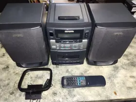 Lcx-100u Aiwa Mini Stereo System Am/fm Cassette And Cd Player Tested Works Great