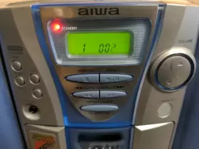 Lxc-107 Aiwa Lcx-107 For Repair - Blue Micro Compact Cd/am/fm Cassette Shelf Stereo Read #2
