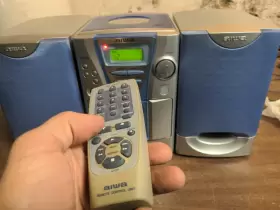 Lxc-107 Aiwa Lcx-107 For Repair - Blue Micro Compact Cd/am/fm Cassette Shelf Stereo Read #3