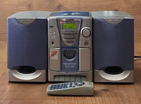 Lcx-107u Aiwa Micro Compact Cd Am/fm Cassette Shelf Stereo Rare Retro Look Read