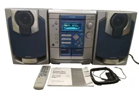 Nsx-aj503 Aiwa 3-cd Dual Cassette Radio Boombox Super T-bass Read Description