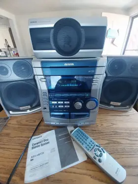 Nsx-hmt35 Aiwa Three Cd Cassette Dolby Surround Pro Logic Stereo System And Remote