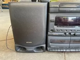 Nsx-v20 Aiwa Am/fm Stereo Dual Cassette 3pc Cd Changer Bookshelf Home #3