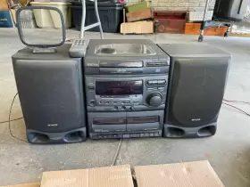Nsx-v20 Aiwa Am/fm Stereo Dual Cassette 3pc Cd Changer Bookshelf Home