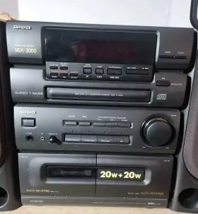 Nsx-3000 Aiwa Nsx3000 Vtg Digital Audio Stereo System Cd/radio With Speakers Remote Working #2