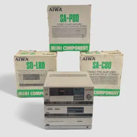 R80sap80 Aiwa Mini Component Stereo Sd-l80 / Sa-r80 Sa-p80 Vtg 80s For Parts Or Repair