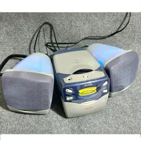 Xr-m313 Aiwa Vintage Surround Sound Fm/am Radio / Cd Player Transparent Speakers