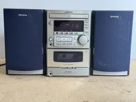 Xr-m25 Aiwa Xr-m78 Shelf Stereo System With 2 Speakers Rare Unit Blue Cd Am/fm Cassette