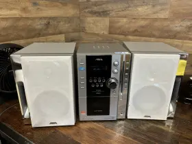 Xr-mn5 Aiwa Bookshelf Stereo Component 5 Cds Cassette Radio No Remote