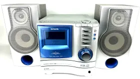Xs-g3 Aiwa Compact Bookshelf Stereo System Cd/tape And Am/fm Radio Receiver Silver