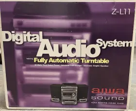 Z-l11 Aiwa Open Box Digital Audio System With Turntable Radio Cassette Cd