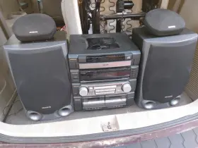 Z-r554 Aiwa Tested Working Audio System Radio 5 Disc Changer Dual Tape Player