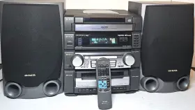 Z-vr55 Aiwa Audio System Radio 5 Disc Changer Tape Player With Remote. Tested