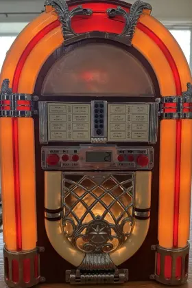 Ah-09x-018-14 American Heritage Electronics 2004 Table Top Retro Jukebox Radio And Cd Player