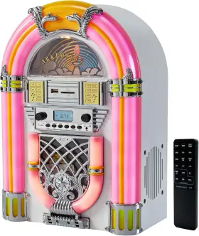 Ar04 Audio Athena Mini Jukebox/tabletop Cd Player/bluetooth Speaker/radio/usb And Sd Card P
