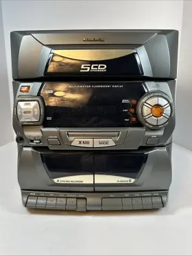 Cd2764 Audiovox -5 Disc Cd Changer With Dual Cassette Players Am/fm Radio Tested Works