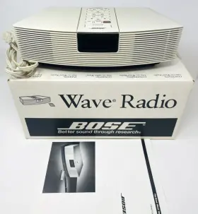 Awr1-1w Bose 017817091374 Works Wave Radio White Am/fm Alarm Clock With Box Manual No Remote