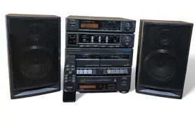 Ms3cd Casio Vintage Dual Deck Stereo System With Speakers And Remote