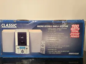 Classic Amxv228 Micro Stereo Shelf System Cd Cassette Remote New Old Stock Nos
