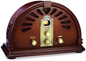Clearclick 798578763228 Classic Vintage Retro Style Am/fm Radio With Bluetooth - Handmade Wooden Exte