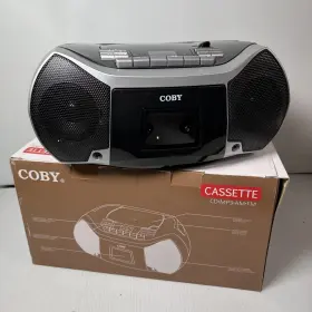 Mpcd-101 Coby Portable Cd Mp3 Cassette Boombox Am/fm Radio Black Silver New Open