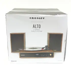 Cr7019a-wa Crosley 36798646 Alto 3-speed Turntable Shelf System Stereo Speakers Walnut