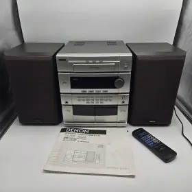 D-c35 Denon Personal Audio System - Hifi Stereo Speakers Remote And Manual Nice