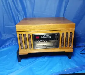 Km837 Detrola Parts Only 5 In 1 Oak Record Player Cd Cassette Radio Speakers #2