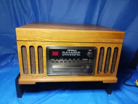 Km837 Detrola Parts Only 5 In 1 Oak Record Player Cd Cassette Radio Speakers