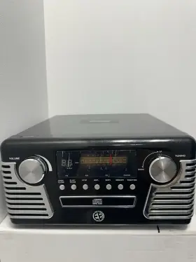 Electro Brand 9263 Retro Cd Am/fm Compact Stereo With Turntable Aux Headphone Tested Works